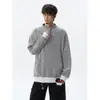 Sudadera con capucha para hombre nueva de Otoño e Invierno Talla Grande Estilo Pareja Chenilla Cuello Alto Pulóver Moda Casual Sudadera con capucha Hombre