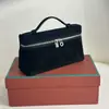 Bolsa de Mão em Couro Genuíno, Estilo da Estrela Mesma Bolsa Lancheira em Camurça Fosca, Bolsa de Maquiagem Fashion, Bolsa de Mão Ombro Transversal