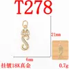 Colar Brincos Pingente Letra Minúscula DIY Diamante Microcravejado Ouro 18K Preservação de Cor Popular Transfronteiriço Joias Pingente de Cobre Puro