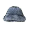 Sombrero de pescador de felpa para mujer, cálido y grueso para otoño e invierno, hace que la cara se vea más pequeña, sombrero peludo, color liso, versátil, moderno, con protección para los oídos