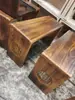 Artesanía Clásica de Ensamblaje de Caja y Espiga Mesas y Taburetes para Guqin, Mesas y Taburetes Integrados para Guqin, Mesas para Estudios Chinos, Mesas para Caligrafía, Mesas de Té