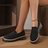 Mocassins 2025 Nova Primavera & Outono Tamanho Grande Casual Fosco Estilo Britânico Sapatos Femininos Salto Grosso Sola Grossa Exportação Retrô