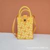 Bolso para teléfono móvil de alta gama Ins Nuevo Bolso tejido casual para mujer Bolso de mano Moda Versátil Tejido Popular Bolso cuadrado pequeño