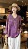 Camisa estilo chino dropshipping 2026 verano nuevo holgado versátil casual para mujer de manga corta top elegante