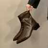 Botines Cortos de Punta para Mujer 2026 Nuevos Zapatos de Tacón Alto Otoño/Invierno Tacón Grueso Francés Botines Estilizadores para Tobillo Estilo Coreano de Gama Alta Botines Pequeños para Tobillo