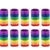 Luva de dedo elástica de nylon arco-íris para basquete, badminton, esportes, proteção de dedo, luva de dedo respirável, equipamento de proteção esportiva