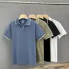 Camisa polo casual de verano para hombre, manga corta, marca de moda, cuello, camiseta para hombre, 2023, color de moda, combinación, top con cuello en V