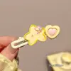 Presilhas de cabelo pequenas estilo dopamina, presilhas de cabelo com bolinhas creme estilo coreano para meninas, presilhas doces para franja lateral, acessórios de cabelo requintados