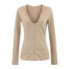 Chaqueta Deportiva de Manga Larga con Capucha y Cuello en V Estilo Perezoso Protección Solar Otoño Temprano Nueva Versátil Ajustada con Cremallera Top Casual para Mujer