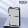 Isqueiro à Prova de Vento com Fio de Tungstênio, Capacidade para 20 Cigarros, Porta-Cigarros Grande Portátil com Tampa Flip-Top, Resistente à Pressão, à Prova de Umidade, Caixa de Cigarros com Controle de Fumaça
