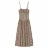 Comércio Exterior Transfronteiriço Roupas Femininas 2026 Novo Estilo Europeu e Americano Moda Listrado Popeline Patchwork Vestido de Suspensório 0858159