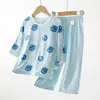 Pijama Modal Infantil para Meninos, Verão Fino Estilo Cartoon, Roupa de Ar Condicionado Classe A, Conjunto para Casa para Crianças Maiores