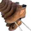 Nuevas botas de media pantorrilla de otoño e invierno, comercio exterior, europeas y americanas, transfronterizas, para mujer, hebilla de cinturón elástico, botas estilo Martin, puntera redonda, tacón cuadrado, venta al por mayor