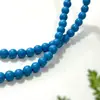 Colar Brincos de Contas Redondas Turquesa Imitação Magnésita Natural Acessórios de Joias Estilo Xizang Turquesa Nepal