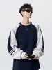 Sudadera con capucha de bloques de color retro estilo americano para hombre, nuevo diseño de otoño, versátil y moderna, top casual oversized