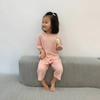 Ropa de Casa de Verano para Niñas Bebé en Línea Popular Estilo Extranjero Personalidad Infantil Moderna Coreana Color Sólido Pijama Modal Ropa para Aire Acondicionado