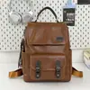 Mochila retro estilo británico con tapa abatible para pareja, adecuada para estudiantes universitarios, para llevar laptops y libros a clase, y para ir al trabajo o para viajes cortos.