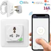 Enchufe de pared inteligente WiFi de 16A para el hogar, 2 orificios, estilo alemán 86, con temporizador, graffiti, enchufe inteligente inalámbrico estándar europeo TUYA