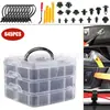 645 Piezas caja de clips 16 tipos de sujetadores para herramientas de reparación de parachoques de coche clip de tornillo de expansión clip
