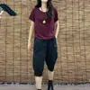 Gordo mm200 kg moda terno feminino verão manga curta camiseta calça solta casual Joker Harlan calças macacão