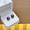Brincos de Prata Esterlina S925 Céu Estrelado Pérola Roxa Shijia para Mulheres, Brincos Simples de Nicho de Alto Padrão, Brincos Versáteis para o Trabalho e Uso Diário