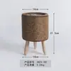 Soporte para Flores Tejido de Mimbre Artificial Trípode Maceta de Flores Escritorio Contenedor Creativo para Suculentas Soporte para Plantas Maceta Tejida de Paja Artificial