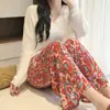 Pantalones anchos de algodón y seda, pantalones de algodón artificial, pantalones antimosquitos de verano, pantalones de casa de cintura alta para mujer de primavera y otoño, nuevos pantalones de algodón y seda