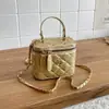 Bolso tipo cubo de moda con costuras de diamantes para mujer, nuevo diseño de nicho de verano 2026, bolso de mano con cadena, bolso de hombro y cruzado