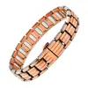 Pulsera antigua de cobre rojo más vendida transfronteriza con cierre de reloj, moda vintage finamente tallada en forma de cruz, joyería magnética completa para parejas al por mayor