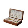 Madera de Nogal Negro Norteamericano Exquisita Caja de Joyería de Terciopelo Caja de Joyería Collar Anillo Pulsera Caja de Joyería Portátil Caja de Almacenamiento