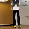 Moda de Verano 2025 para Hombre Estilo Hong Kong Jeans con Letra Personalizada Hip-Hop Ins Moda High Street Tendencia Fresco Pantalones Largos