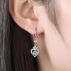 Pendientes de amor inteligentes populares transfronterizos para mujer, pendientes con incrustaciones de diamantes en forma de corazón, temperamento de moda, nuevos pendientes de Amazon