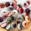 Materiais para Guirlanda DIY Feita à Mão Cabeças de Flores Rosa Simuladas Botões de Camélia Estilo Retro Europeu Acessórios para Caixa de Doces Caixa de Presente