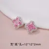Cuentas Espaciadoras de Color Cobre Chapado en Plata Grueso, Conservación del Color, Incrustadas con Diamantes, Trébol de Cuatro Hojas, Copo de Nieve, para Pulseras y Collares DIY, Joyería Hecha a Mano, Venta al por Mayor