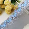 Renda de Malha Bordada Dourada, Azul, Rosa e Bordô com Acabamento para Acessórios de Roupas Feitas à Mão DIY Acessórios Lolita