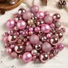 Bolas de Natal 3/4/5cm/6cm Pacote Misto Conjunto de 10 Peças Decoração de Natal Bola Colorida Bola de Plástico Revestida