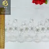 Gasa Suave de Malla de Oro Blanco con Hilo Dorado y Encaje Bordado de Lujo, 18 cm, Accesorios Decorativos para Ropa Lolita Hanfu