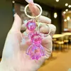 Llavero Creativo de Oso Acrílico Colorido Galvanizado Lindo Colgante para Bolso de Pareja Pequeño Regalo