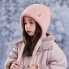 Gorro Infantil Niña Otoño e Invierno Lana Lindo Pingüino Pellizcar y Llamar Gorro Cálido Protección Orejas Bebé Gorro de Punto Pullover