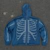 2025 Transfronterizo Nuevo Deporte Callejero Americano Cardigan con Capucha y Sudadera de Calavera con Diamantes Calientes para Hombres y Mujeres Venta al por Mayor