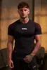 YOUNGLA Camiseta de verano para hombre estilo americano, corte slim, de secado rápido, manga corta, para correr, deportes, fitness y entrenamiento