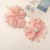 Tela Estilo Retro Coreano con Seda Brillante, Camelia de Perlas Artificiales DIY Accesorio de Cabello Hecho a Mano, Ramillete, Zapato, Bolsa, Accesorio de Ropa