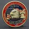 Moneda Conmemorativa Acrílica del 250º Aniversario de la Fundación de Estados Unidos Transfronteriza Diseño Plano 2D Moneda Estatua de la Libertad