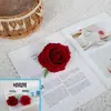 Cabeza de flor rosa redonda de franela artificial caja de regalo llena flor de seda al por mayor corsage making decoración de tocado boda decoración suave