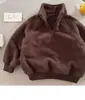 Chaqueta de lana de cordero hecha a medida para niños, colección de invierno 2025, chaqueta con forro polar para niños pequeños y niños, prenda exterior de color liso, chaqueta cálida estilo coreano para bebés