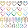 Clips de papel personalizados al por mayor en forma de corazón dorado, clips de papel de colores con forma de gota de agua de macarrón, clips de papel metálicos para papelería de oficina