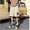Pantalones Cortos para Hombre Ins Pantalones Deportivos de Verano Modernos Estilo Americano Moderno Retro Pantalones Cortos de Cinco Puntos Estilo Japonés de Hong Kong Holgados Casuales