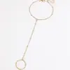 Joia de Mão Europeia e Americana Transfronteiriça, Corrente Elegante e Simples para Dedo, Pulseira de Dedo Versátil, Pulseira de Pulso Feminina, Acessório da Moda