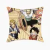 Serie One Piece Dibujos Animados Personajes Luffy Solon Funda de Almohada para el Hogar Animación Imitación Súper Suave Sofá Cómic-Con Almohada