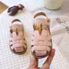 Sandálias Infantis com Orelhas de Coelho Fofas, Sapatos de Bebê com Biqueira Fechada, Solado Macio, Antiderrapante, Sandálias para Crianças Pequenas, Sandálias Pequenas Infantis